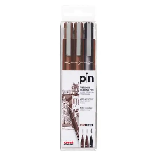 Uni-Ball&reg; Sepia & Black Fineliner 3 Pen Set {1}
