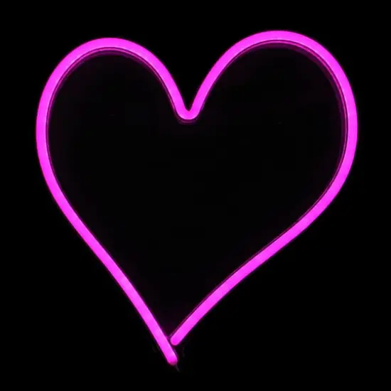 13.5" Neon Pink LED Heart Silhouette Sign {3}