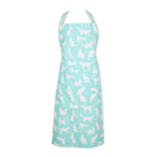 DII&reg; Cat Print Chef Apron Aqua {1}