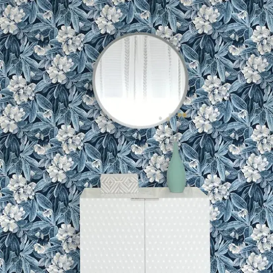 Tommy Bahama Darwin Flora Peel & Stick Wallpaper Midnight Blue {3}