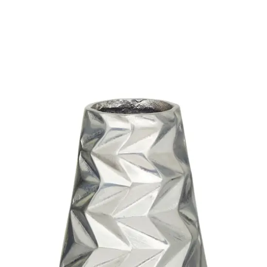 Silver Aluminum Modern Vase, Set of 2" 20", 15" {5}