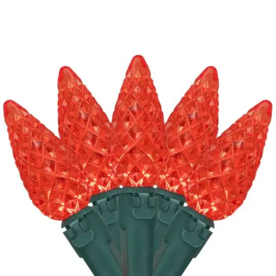 70ct. LED Faceted C6 Christmas String Lights Red {1}