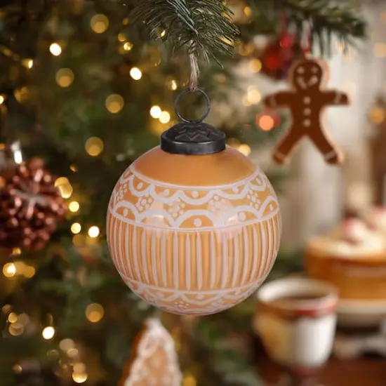 3" Light Brown Gingerbread Glass Ball Ornament by Ashland&reg; {3}