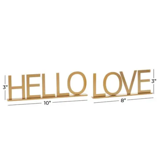 Gold Metal Home & Love Tabletop Sign Set {6}