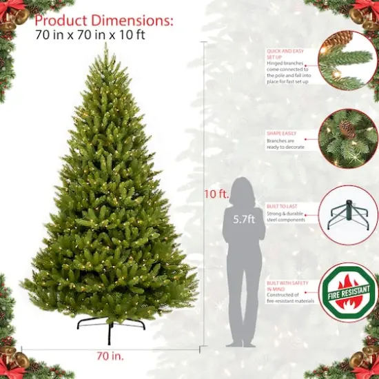 10ft. Pre-Lit Fraser Fir Artificial Christmas Tree, Clear Lights {6}