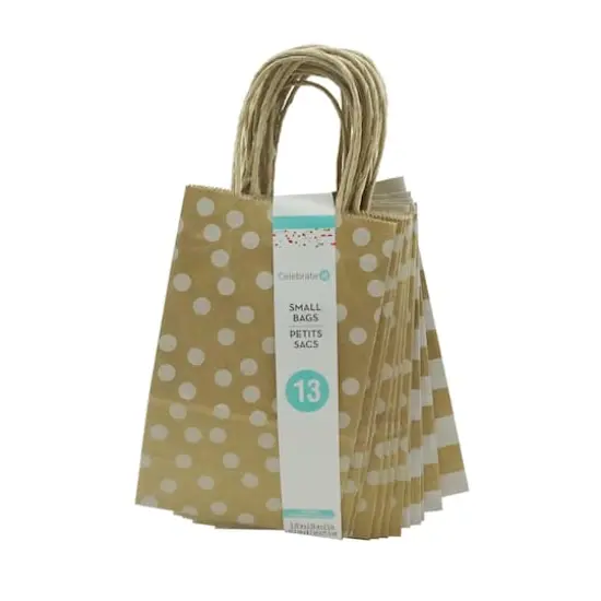  Small Kraft Dots & Stripes Paper Bag Value Pack by Celebrate It&trade;  {6}