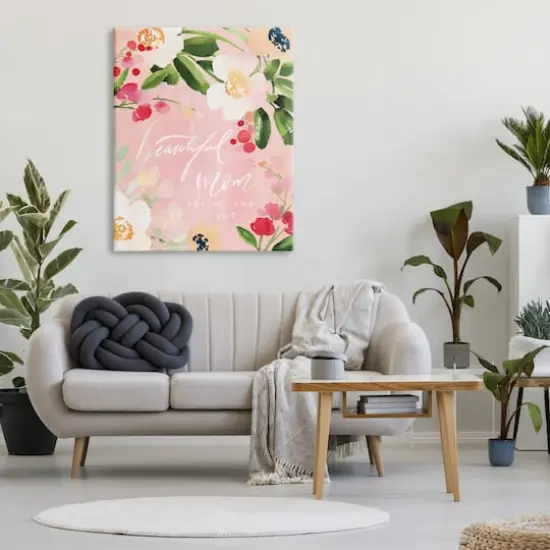 Stupell Industries Beautiful Mom Floral Mother's Day Canvas Wall Art {3}