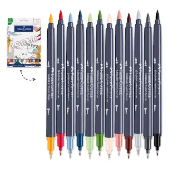 Faber-Castell&reg; Goldfaber 12 Color Dual Tip Sketch Markers {3}