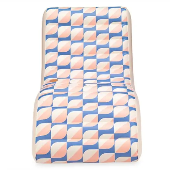 Funsicle 68" Blue & Cream Deco FunChaiser Lounge Inflatable Water Float {1}