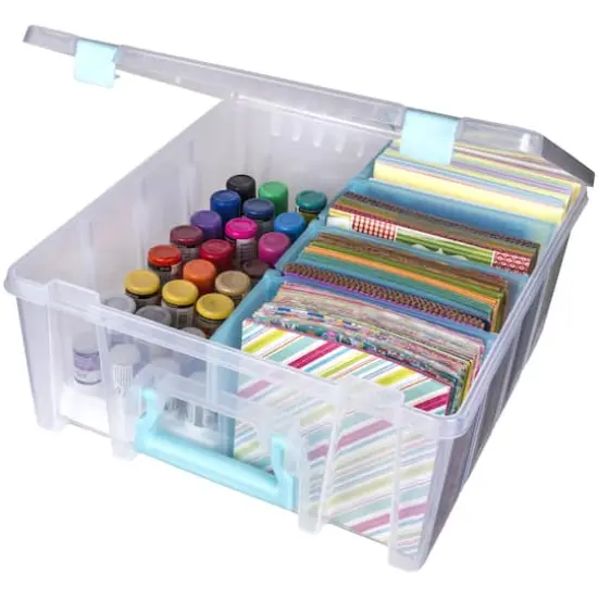 ArtBin&reg; Aqua Super Satchel&trade; Double Deep Storage Bin with Dividers {9}