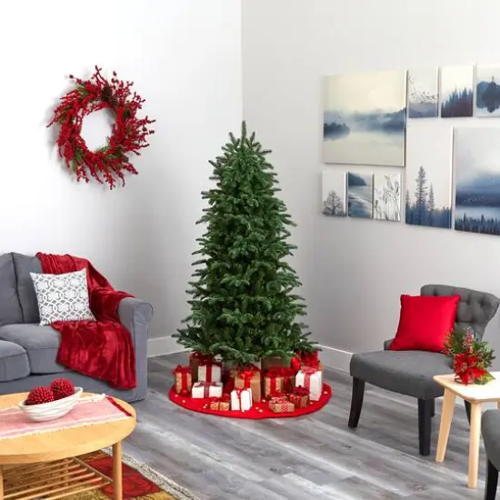 6ft. Pre-Lit South Carolina Fir Artificial Christmas Tree, Clear LED Lights {6}