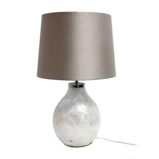 Simple Designs Light Pearl Table Lamp with Fabric Shade {7}