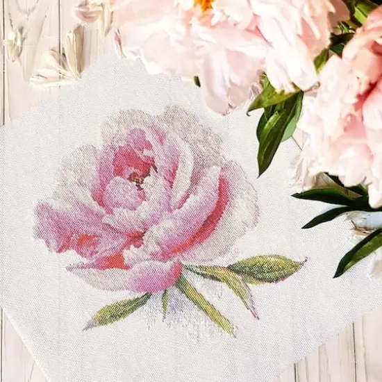 Alisa Tender Peony Cross Stitch Kit {3}