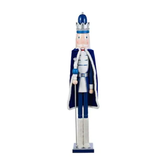 Glitzhome&reg; 42"H Wooden Christmas Blue Dressed King Nutcracker {1}