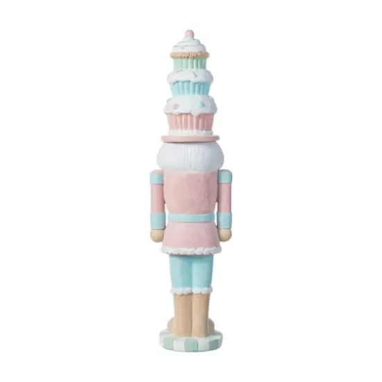 Glitzhome&reg; 18.25" Resin Christmas Cupcake Nutcracker Table Decor {8}