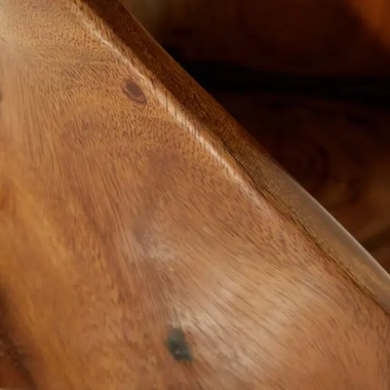 18'' Brown Saur Wood Contemporary Accent Table {4}