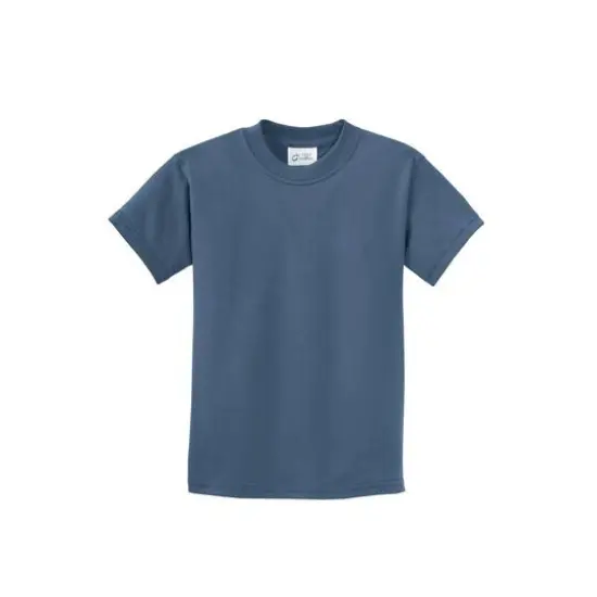 Port & Company® Beach Wash Garment-Dyed Youth T-Shirt Denim Blue {1}
