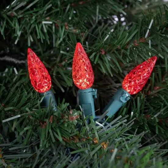 70ct. LED Faceted C6 Christmas String Lights Red {10}
