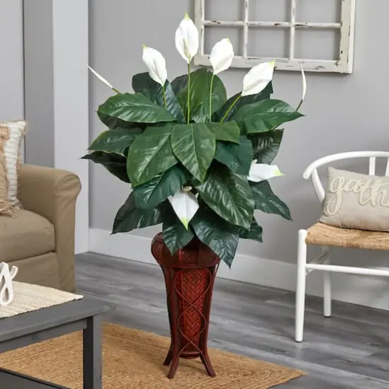 4.75ft. Peace Lily Plant in Stand {3}