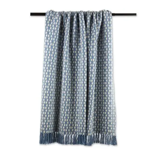 DII&reg; Stonewash Blue Urban Check Throw {5}
