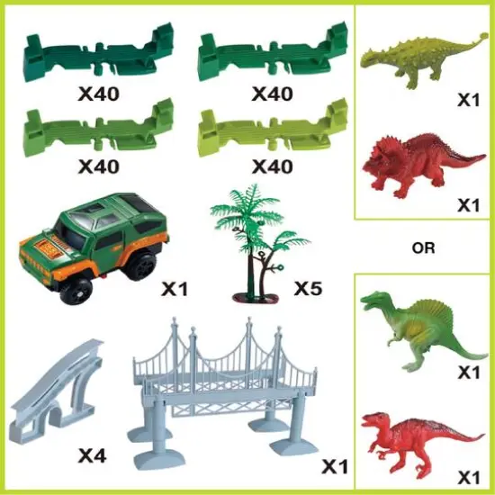 The Bubble Factory Dinosaur Flexible Track Set {11}