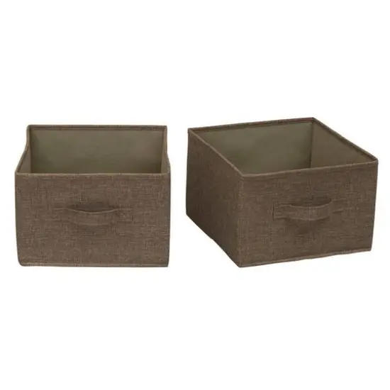 Household Essentials 11.5" Open Storage Box, 2ct. Brown {1}