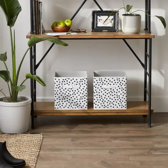 DII&reg; 11" Black & White Dots Storage Cube, 2ct. {9}