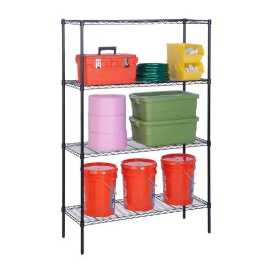 Honey Can Do Black 4-Tier Heavy Duty Adjustable Shelving Unit {5}
