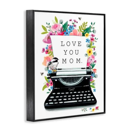 Stupell Industries Love You Mom Typewriter Framed Giclee Art Black {4}