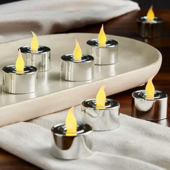 Silver LED Silver Tealight Candles, 24ct. by Ashland&reg; {3}