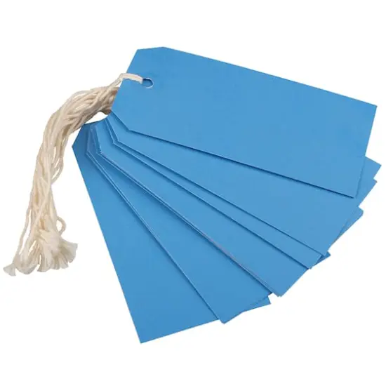 JAM Paper Medium Gift Tags with String Blue {3}