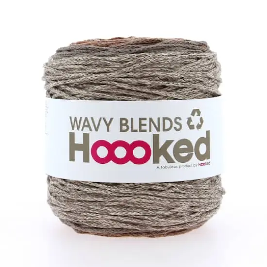 Hoooked Wavy Blends Recycled Cotton Yarn Caramel Taupe {1}