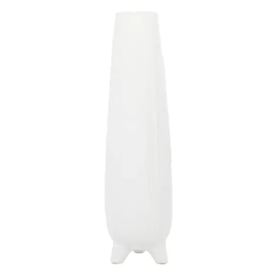 CosmoLiving by Cosmopolitan White Ceramic Contemporary Vase, 7" x 26" {3}