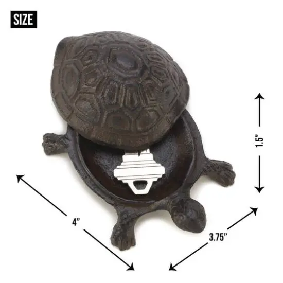 Secure Cast Iron Turtle Secret Key Holder {6}