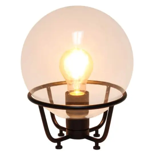 Lalia Home 10" Old World Globe Glass Table Lamp Matte Black {3}