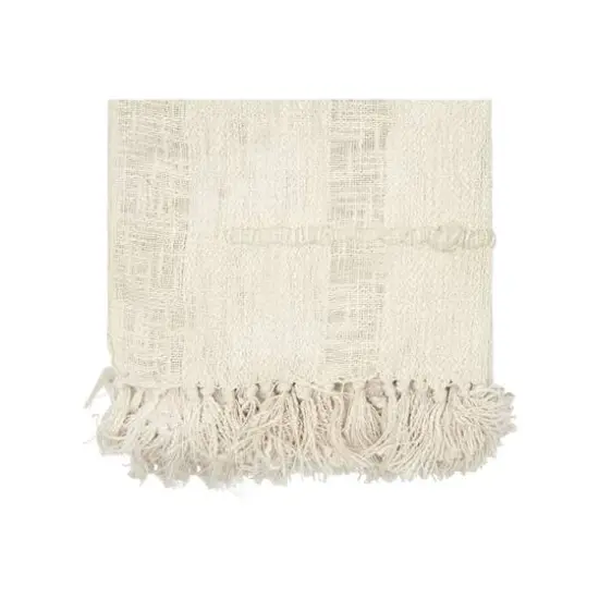 Hello Honey&reg; Cream Cotton Blend Chenille Throw with Fringe {4}
