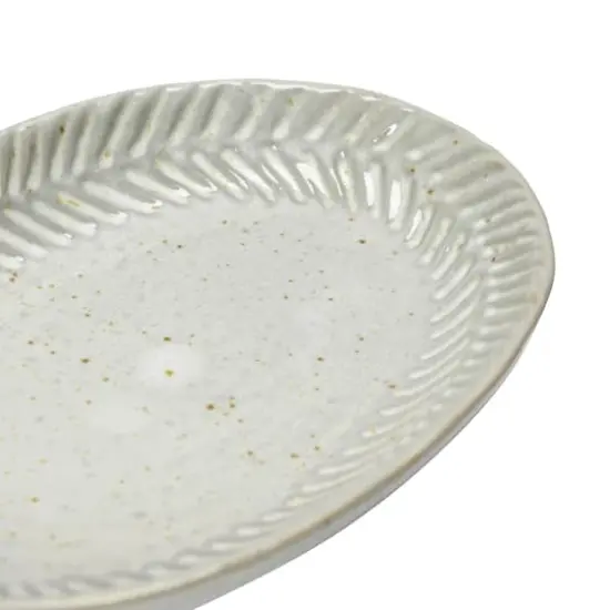 Hello Honey&reg; White Reactive Glaze Debossed Stoneware Plate Set {4}