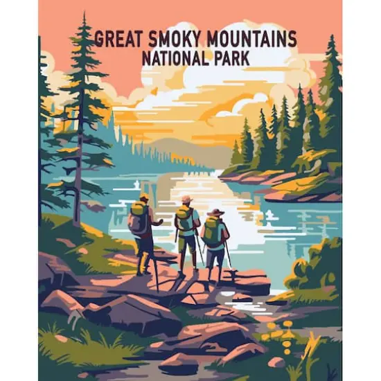 8" x 10" Great Smoky Mountains Paint-by-Number Kit with Wood Display Hanger by Artist's Loft&reg; {1}
