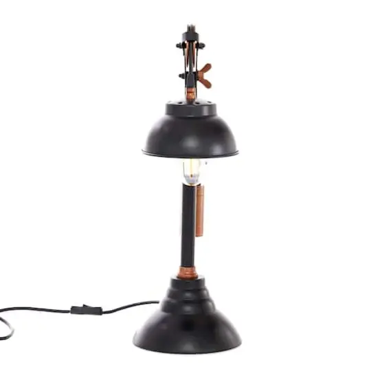 24" Black Metal Industrial Table Lamp {3}
