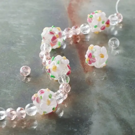 Flower Lampwork Glass Ball Bead Mix by Bead Landing&trade; {3}