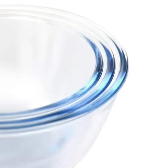 Martha Stewart Mint Borosilicate Glass Prep Bowl Set with Plastic Lids {5}