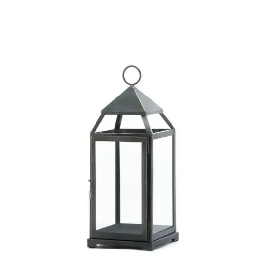 18'' Rustic Silver Contemporary Lantern {1}