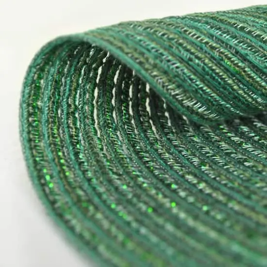DII® Round Variegated Braided Polypropylene Placemats, 6ct. Sparkle Green {6}