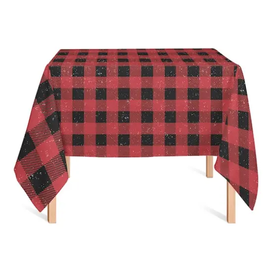 Red Black Buffalo Check 58x58 Tablecloth {3}