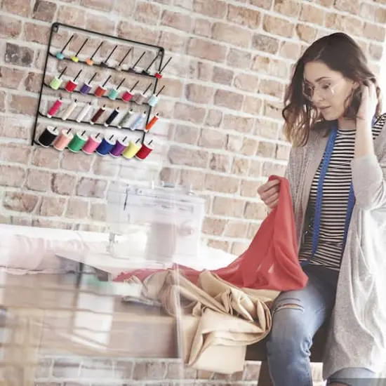 NEX&trade; Black 32-Spool Wall-Mounted Sewing Thread Rack, 2ct. {7}