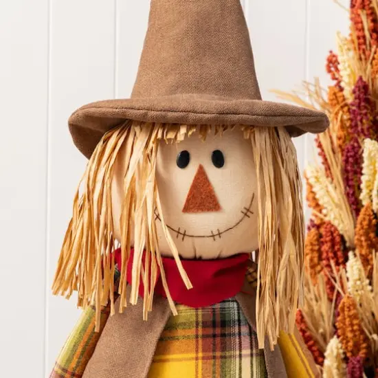 Glitzhome® Fall Fabric Scarecrow Porch Decor With Telescoping Legs {6}