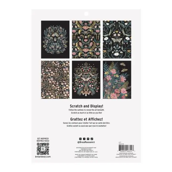 Brea Reese&trade; 9" x 12" Fall Florals Scratch Art Paper Pad {6}
