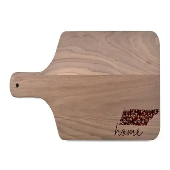 17" Floral Home State Walnut Paddle Cutting Board Tennessee {1}