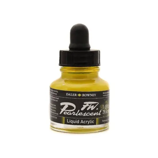 Daler-Rowney&reg; 1oz. FW Pearlescent Liquid Acrylic Ink 113 Hot Cool Yellow {1}