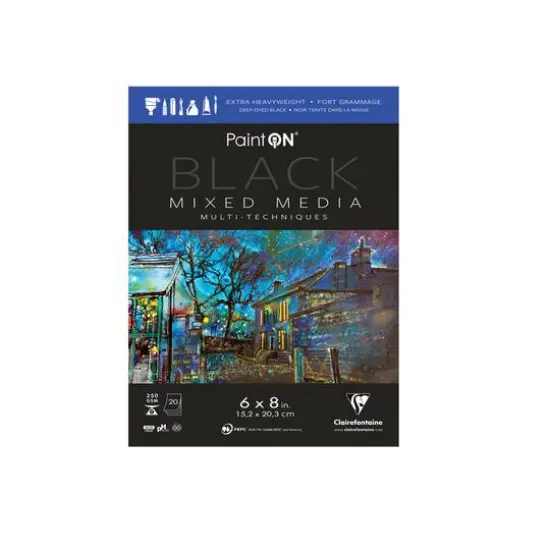 Rhodia&reg; Clairefontaine Paint On&reg; Black Mixed Media Pad {1}
